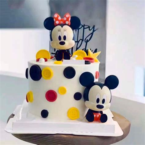 Cute Mickey Minnie Mouse Doll Cake Topper Birthday Cake Decoration Toy ...