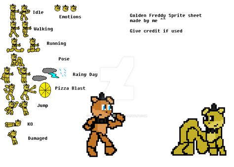 Golden Freddy Sprite Sheet By Supermarcotoad64 On Deviantart