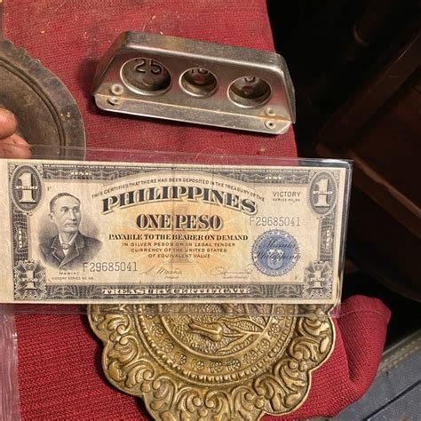 Other Philippines Ww2 One Peso Silver Certificate Victory In Very