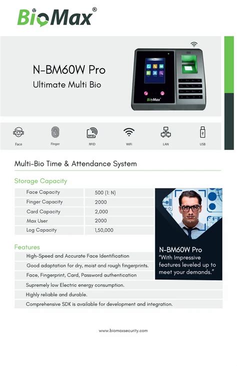 Biomax Face Fingerprint N Bm W Pro Face Recognition At Rs In New