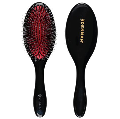 Denman Cushion Hair Brush Medium With Soft Nylon Quill Boar Bristles