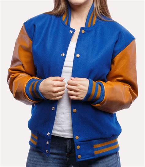 Varsity Jacket For Womens Blue And Gold