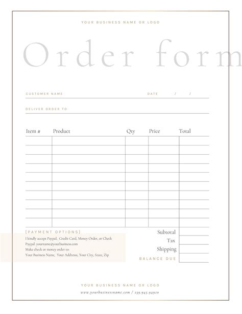 Printable Catalog Order Form Printable Forms Free Online