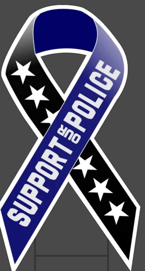 Support Our Police Ribbon Shaped Yard Sign With Ground Stake Etsy