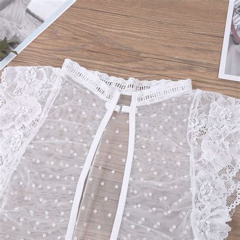 IEFiEL Womens White Sexy Lingerie Mesh See Through Floral Lace Crop Top