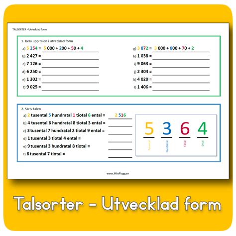 Talsorter Addition Och Subtraktion Teach Academy