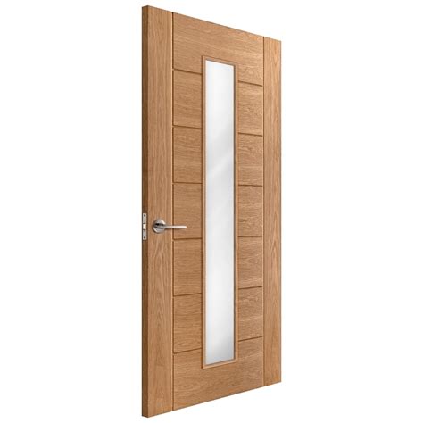 Liberty Doors Internal Oak Unfinished Pedrena L Clear Glass Door At