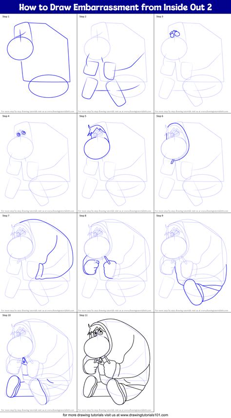 How To Draw Embarrassment From Inside Out Inside Out Step By Step