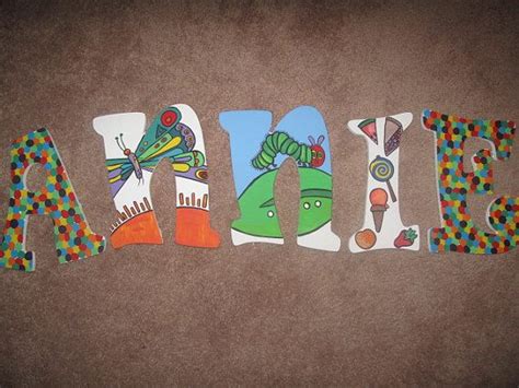 The Very Hungry Caterpillar Inspired Hand Painted Letters Very Hungry