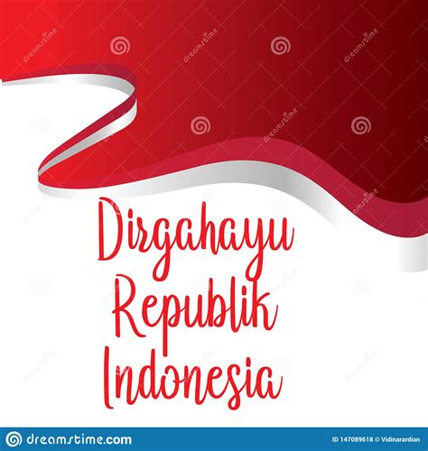 Happy Independence Day Indonesian Translation Flag Banner Of