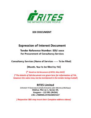 Fillable Online Expression Of Interest Document Tender Reference