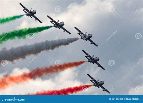 Aermacchi Mb 339pan Aircraft From The Italian Air Force Aeronautica Militare Italiana Formation