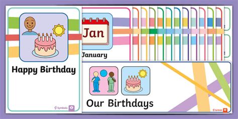 Twinkl Symbols Our Birthdays Display Pack Teacher Made