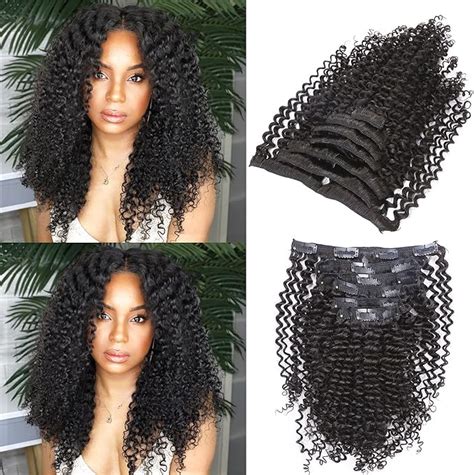 Anrosa Afro Kinkys Curly Clip In Hair Extensions Natural Hair 3b 3c 4a