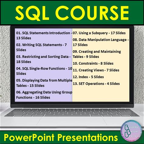 SQL Course 13 PowerPoint Lessons For Structured Query Language Made