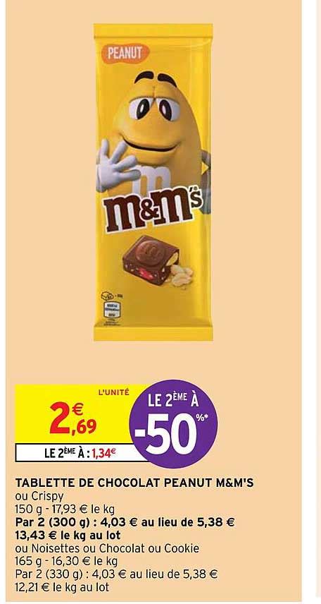 Promo Tablette De Chocolat Peanut M M S Chez Intermarch Hyper