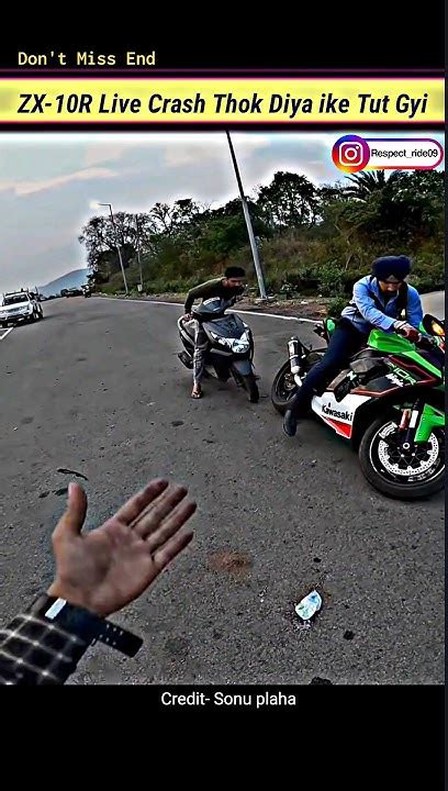 Zx 10r Live Crash Chapri Ne Thok Diya Tut Gyii💔😡😨 Zx10r Crash Tut Trending Shorts Yt Youtube