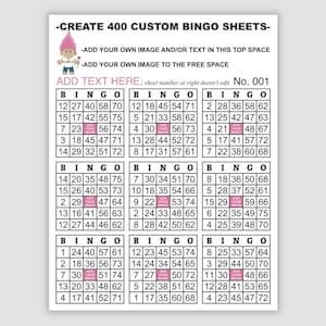 Editable Bingo Template Cards Sheets With Cards Per Page