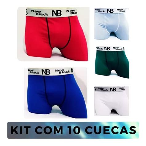 Kit Cuecas Box Boxer Adulto Microfibra Lisa Parcelamento Sem Juros