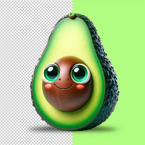 Feliz Sonriente Personaje De Aguacate D Lindo Y Saludable En Un Fondo