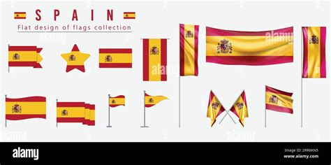 Spain flag, flat design of flags collection Stock Vector Image & Art ...