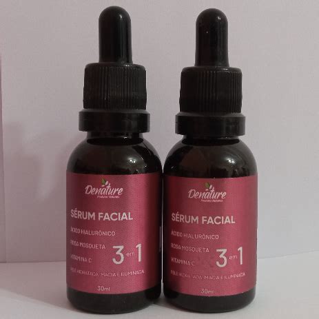 Kit X Serum Facial Denature Ml Em Rosa Mosqueta Vit C E Cido