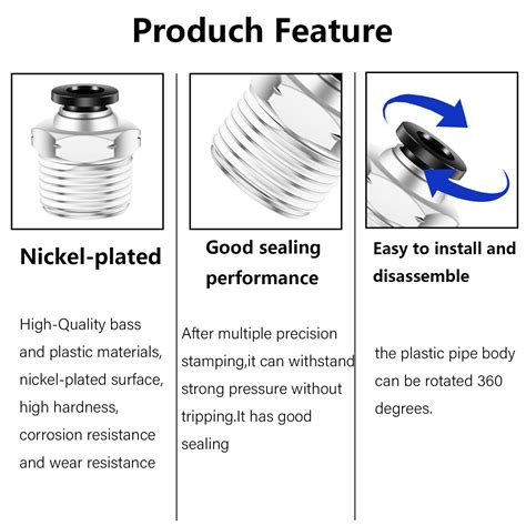 3 8 NPT Push To Connect Fittings 1 4 OD Tube Fittings CEKER PC 1 4