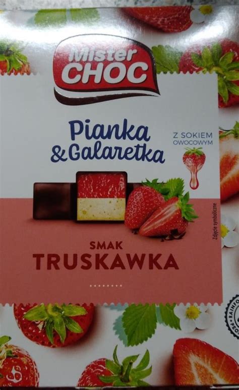 Pianka Galaretka smak truskawka Mister Choc kalorie kJ a nutriční