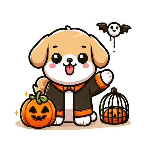 Premium Vector Cute Halloween Dog Vector On White Background