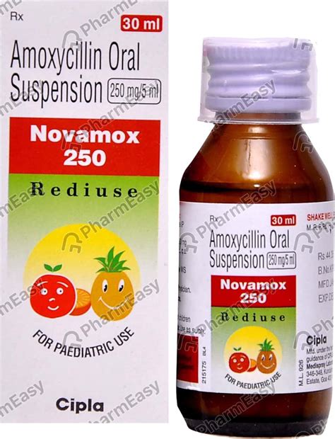 Novamox 250 MG 5ML Suspension 30 Uses Side Effects Price Dosage