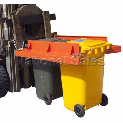 Forklift Double Wheelie Bin Tipper Frame For Rotator Forklift