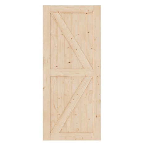 Easelife In X In Sliding Barn Wood Door Slab Solid Nature Spruce