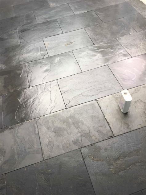 Renovating A Paint Stained Slate Floor In Hampton Middlesex Tiling