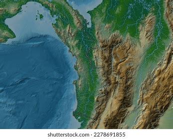 Choco Department Colombia Colored Elevation Map Stock Illustration ...