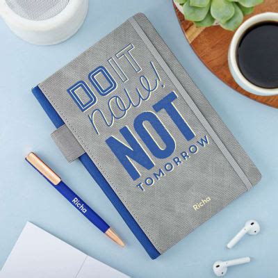 Do It Now Personalized Diary With Pen Gift Send Home And Living Gifts