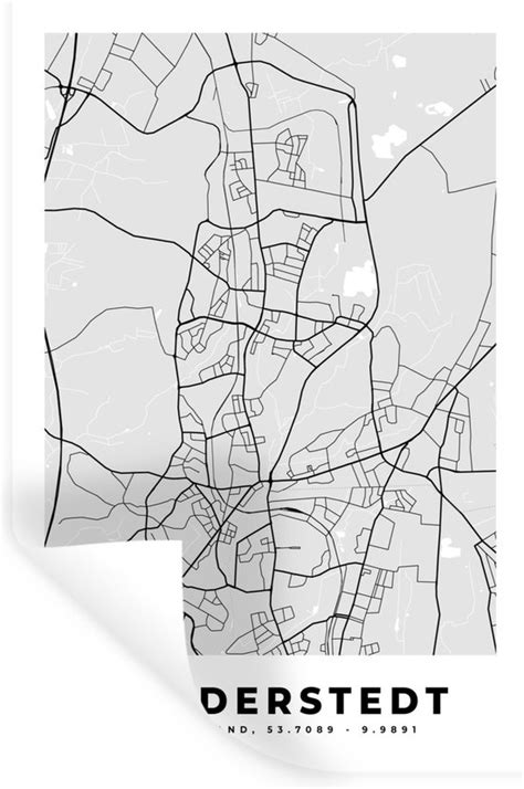 Muurstickers Norderstedt Kaart Stadskaart Plattegrond