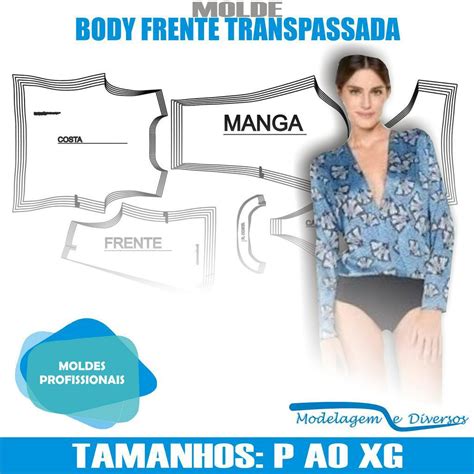 Molde Body Frente Transpassada Modelagem Diversos Tamanhos P Ao Xg