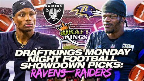 Draftkings Monday Night Football Showdown Picks Baltimore Ravens Las