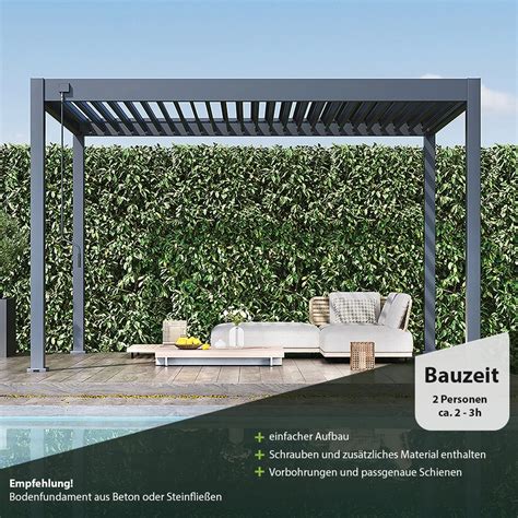 Weide Classic Alu Stahl Pavillon X M Anthrazit Pergola Freistehend