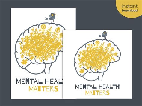 Mental Health Matters Printable Poster Therapy Office Decor Psychology