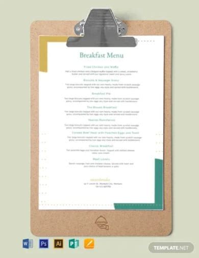 Breakfast Menu 12 Free Templates In Ms Word Psd Indesign