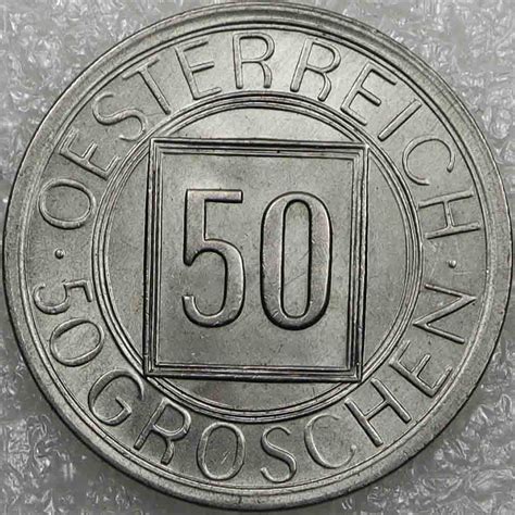 50 Groschen 1934 Nachtschilling Österreich 1 Republik CuNi Münze