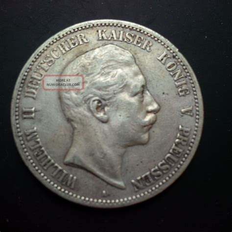 Germany Prussia 1894 5 Mark Silver Coin