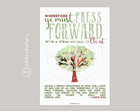 Press Forward Saints Tree Typography 4 Sizes 2016 LDS Mutual Theme