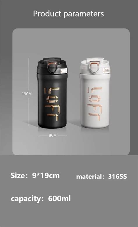 Double Wall 316 Stainless Steel Water Bottle Vacuum Coffee Cup Black