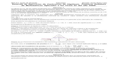 Pdf Relación De Ejercicios De Contrastes De Hipótesis Ponencia