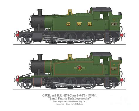 GWR And BR Small Prairie Class 4575 Tank Locomotive Number 5541