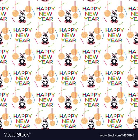 Happy new year wrapping paper seamless Royalty Free Vector