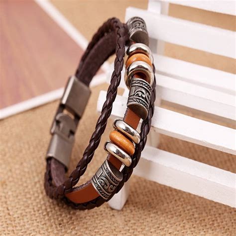 Other Double Layer Braided Leather Bracelet For Men Women Grailed