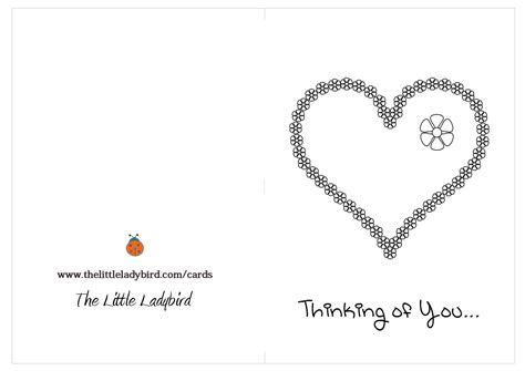 Thinking Of You Card Coloring Pages Printable Cards Color Card